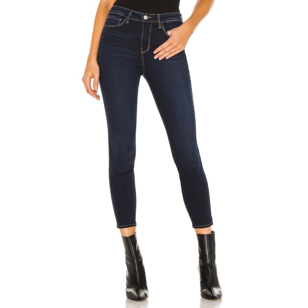 L’Agence Tacoma Blue Stretch Cotton Margot High Rise Skinny Jeans 2294DXL NWT 25